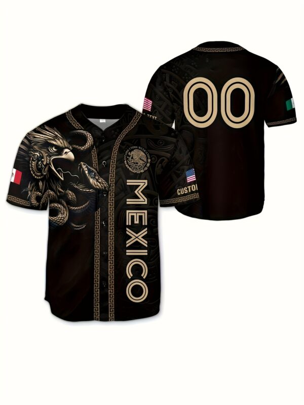 product-fancy-b0c11061-69f7-4d4c-a939-6f7d134df666 Mexico Men's Baseball Jersey with American Flag Print S-2XL, Unisex Gift, Non-Customizable