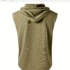 3pcs Men's Quick-Dry Breathable Gym Hooded Tank Tops - Moisture-Wicking Workout Shirts with Adjustable Drawstring, Black/Navy/Olive Green for Summer Fitness & Casual Wear, Gym Clothes
