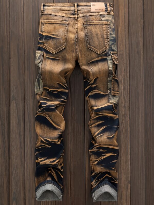 product-fancy-b1780321-9e7e-4cc2-8534-07c6d9d6a912 Men's Industrial workpants - Stretch Jeans-like fit with Utility Cargo Pants functionality, Multiple bindings for Secure Fit - All-Season Everyday & Professional Pants for Construction, Casual Outfits - Non-See-Through Fabric, Outdoor Activities, Geometric Pattern, Hand Washable, Construction Workers