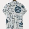 Men's New Fashion Casual Short Sleeve Shirt Trendy Personality Nautical Totem Color Block Print Summer Stylish Versatile Comfortable Breathable Short Sleeve Shirt