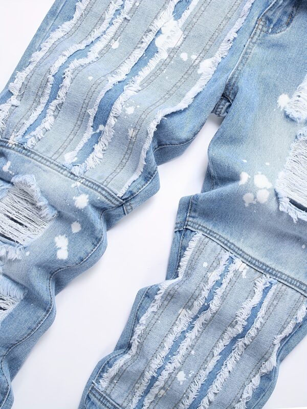 Men's Trendy Straight Denim Jeans with Holes