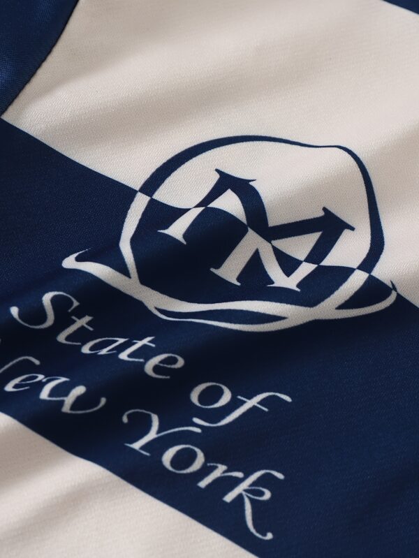 The 2025 New Blue And White Striped Short-Sleeve Polo Shirt Features a Stylish Collar Design. The New York-Themed Print Highlights Urban Trends, While The Breathable Fabric Ensures Comfort Against The Skin, Perfect for Spring And Summer. Versatile for Daily, Casual, And Business Occasions, It Effortlessly Creates a Gentlemanly Style. A Trendy Choice That Unlocks The Essence of New York, Injecting Fashionable Vitality Into Your Wardrobe And Showcasing Unique Charm!