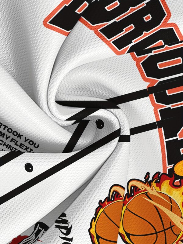 Street Style Men's Summer New Arrival Fashion Casual Short Sleeve Top with 3D Print, 100% Polyester Breathable Mesh Basketball Jersey Sportswear Daily Fashion Leisure Shirt Round Neck Pullover T-Shirt