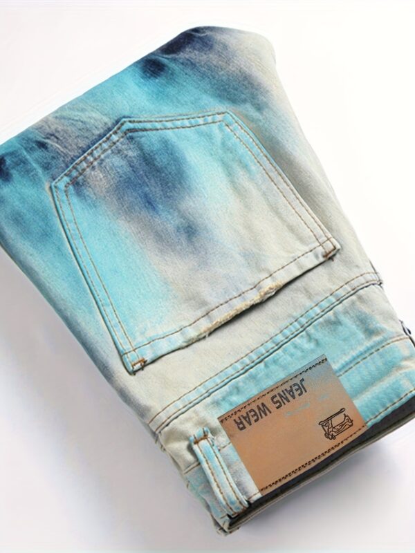 product-fancy-b8e856a7-eb08-4914-af21-536dbfcbcf45 New Punk Fashion Men'S Ripped Painted Straight-Leg Jeans for Nightlife Style