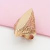 Elegant Adjustable Open Ring for Women - Chic Rose Golden Plated Copper, Smooth Finish, Fashionable Daily & Wedding Accessory