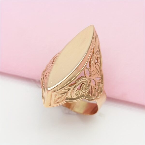 Elegant Adjustable Open Ring for Women - Chic Rose Golden Plated Copper, Smooth Finish, Fashionable Daily & Wedding Accessory