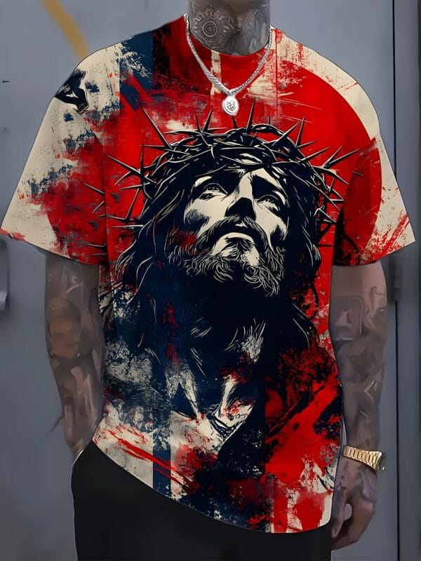 Adult T-Shirt Featuring a 3D Digital Print of a Sharp Guy Design, Comfortable Stretchy Round Neck Short Sleeve T-Shirt, Regular Fit for Spring, Summer, And Autumn.