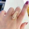 Elegant Adjustable Open Ring for Women - Chic Rose Golden Plated Copper, Smooth Finish, Fashionable Daily & Wedding Accessory