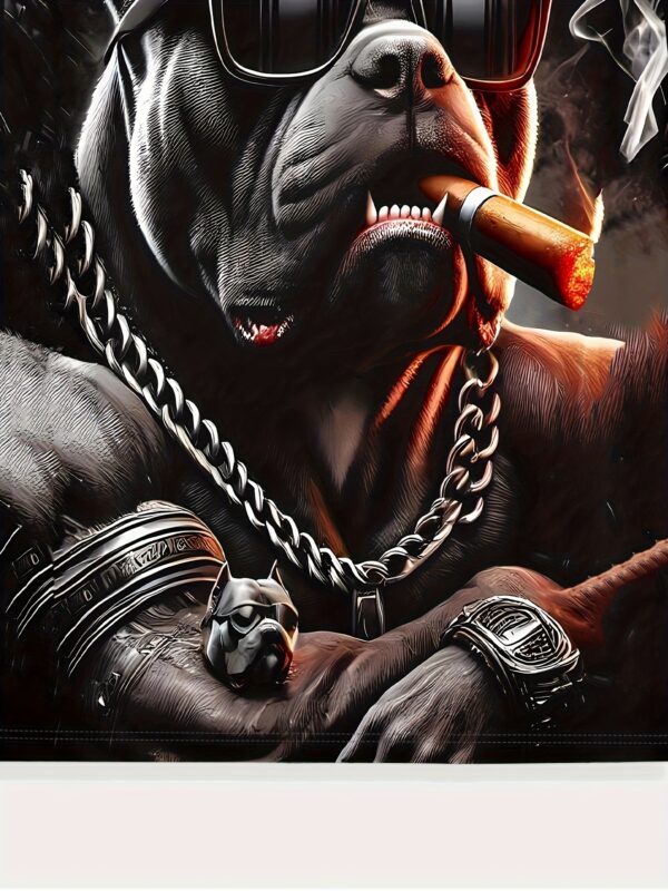 Men's 3D Printed Graphic T-Shirt with Distressed Dog & Chains Design - Breathable Summer Short Sleeve Tee, Micro Elastic Round Neck, Machine Washable for Outdoor Sports & Casual Wear - Ideal Gift for Men, Leisure Apparel