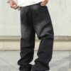 product-fancy-ca6fbd48-a025-4bb3-8d09-90e401fcff7b 1pc Men'S Loose Fit Denim Jeans - Black Streetwear Style, Non-Stretch Fabric, All-Season Casual Wear, Beltless Design with Pockets, Casual Streetwear|Loose Fit Jeans|Woven Denim