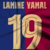 Men'S Casual Short Sleeve T-Shirt with Lamine Yamal Number 19 Print - Breathable, Machine Washable, Regular Fit for Sports & Casual Attire, Summer Wear, Sports Fan Apparel | Bold Graphic Tee | Comfortable Fit, Soccer Shirt