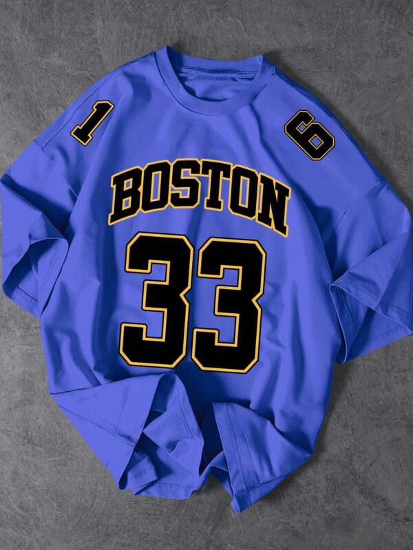 product-fancy-d5bc99c1-8db4-4f80-a2d7-759032c62dac Men'S Boston 33 Jersey T-Shirt - Pink Casual Summer Tee with Black Number & Letter Print, Loose Fit Round Neck Tshirt for Adults, Fan Apparel, Comfortable Clothing, Durable Fabric, Perfect for Outdoor