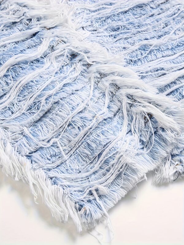 Men'S High-Street Hip-Hop Style Washed Distressed Denim Jeans with Frayed Hem & Tassel Details - Straight-Leg, Non-Stretch, All-Season Casual Pants for Teens, Allseason Jeans, Streetwear Fashion, Vintage Washed Jeans