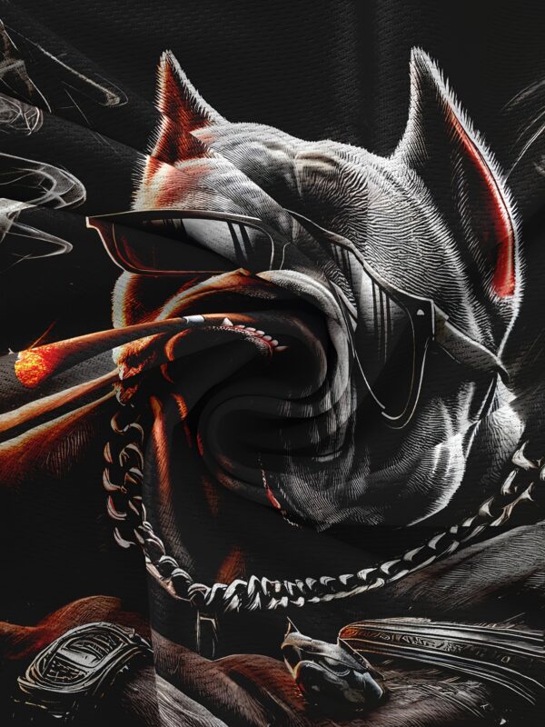 Men's 3D Printed Graphic T-Shirt with Distressed Dog & Chains Design - Breathable Summer Short Sleeve Tee, Micro Elastic Round Neck, Machine Washable for Outdoor Sports & Casual Wear - Ideal Gift for Men, Leisure Apparel