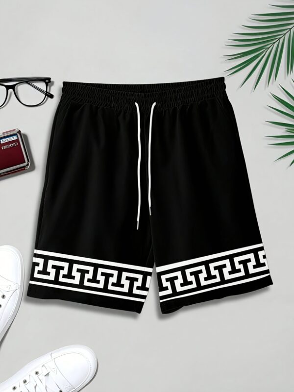 Summer New Men'S Casual Short Sleeve Shirt and Shorts Set, Beach Vacation Style Creative Print Shirt Men'S Wear