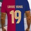 Men'S Casual Short Sleeve T-Shirt with Lamine Yamal Number 19 Print - Breathable, Machine Washable, Regular Fit for Sports & Casual Attire, Summer Wear, Sports Fan Apparel | Bold Graphic Tee | Comfortable Fit, Soccer Shirt