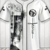 2025 Summer New Classic Prayer Jesus Tech Print Men'S Short Sleeve Baseball Jersey - Stylish Back Wing Design, Polyester Knit Fabric, Button-Up with Black Trim, Perfect for Sports & Casual Wear, Casual Sportswear | Prayer Design | Knit Construction, Baseball Jersey