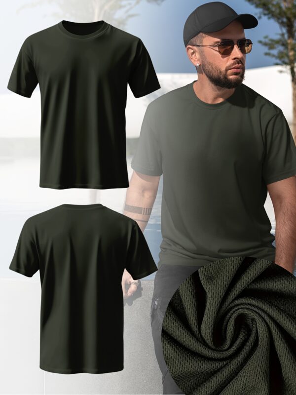 10-Pack Men's Basic Mesh Fitness T-Shirts-Quick-Dry Sports Short Sleeve Tops, ideal for daily casual wear and workout sessions. Features breathable moisture-wicking fabric for ultimate comfort. Makes an excellent gift choice.