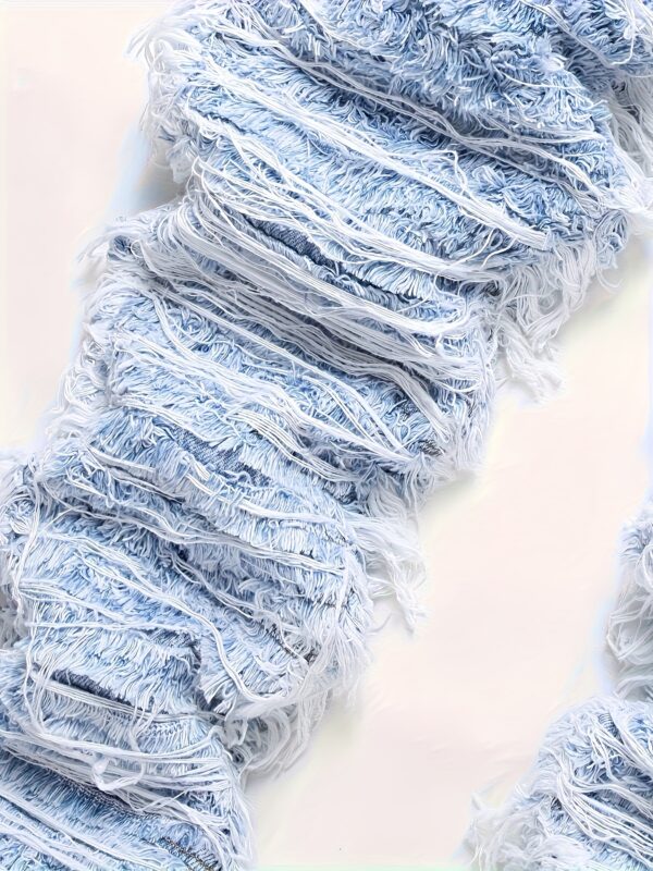 Men'S High-Street Hip-Hop Style Washed Distressed Denim Jeans with Frayed Hem & Tassel Details - Straight-Leg, Non-Stretch, All-Season Casual Pants for Teens, Allseason Jeans, Streetwear Fashion, Vintage Washed Jeans