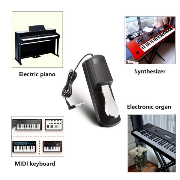 Advanced Digital Piano Pedal, Universal Damper Pedal with Metal Switch, Ideal for Vibrato Electronic Piano, Keyboard, and Synthesizer - Black ABS Material, Sound Control Enhancement, Keyboard Pedal|Modern Pedal Design|Durable Construction