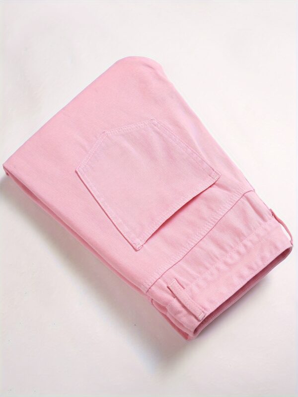 Men'S Non-Stretch Faux Denim - Straight Leg Distressed Pants with Pre-Washed Look, Everyday Casual & Formal Outfits - All-Season Vintage Streetwear Faux Denim for Men, Straight Leg Faux Denim, Versatile Clothing, Distressed Faux Denim, Detailed Stitching, Faux Denim Trousers, Urban Style, Quality Stitching, Young Adults