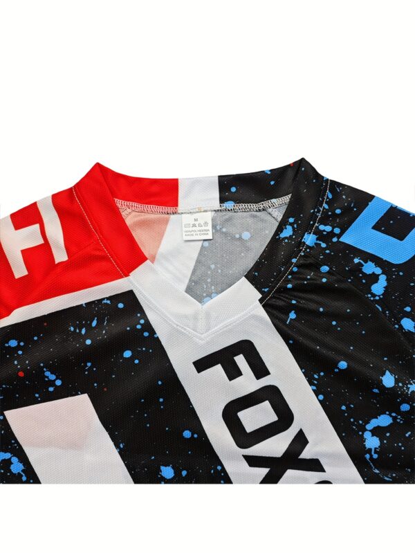 product-fancy-f4b9c3e4-8ee9-4125-92a9-c50d9278ed34 Men'S High-Performance Motocross Jersey - Breathable, Quick-Dry Cycling Shirt for BMX, MTB, ATV, and Fishing - Pink & Blue Graphic Design, Lightweight & Versatile for All Seasons, Cycling Shir