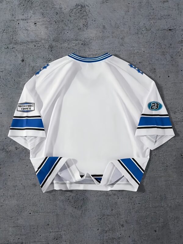 Men'S #66 3D Printed Hockey Jersey - White with Blue Accents, Short Sleeve, Round Neck, Polyester, Casual Sports Shirt, Perfect for Fans and Players, Fan Merchandise | Sporty Casual Shirt | Durable Fabric, Hockey Jersey