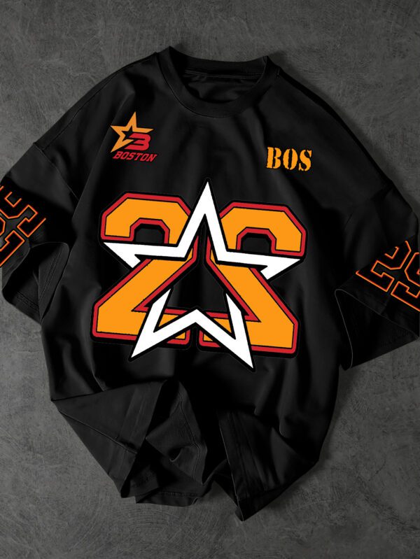 product-open-0bc78234f2184275babcbec2f152471a-goods Men'S Summer Casual Loose Fit Short Sleeve T-Shirt with Bold Number 22 & White Star Print, Breathable Polyester Blend, Quick-Dry, Machine Washable for Outdoor Sports, Daily Wear & Club Activities, Outdoor Sports Tee | Bold Graphic Tee | Machine Washable Shirt