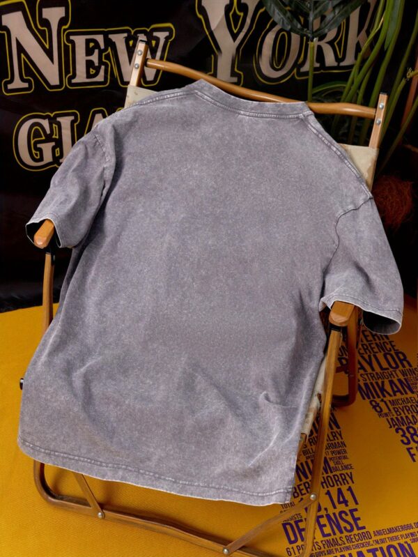 PRIVATHINKER Men's Heavyweight 230GSM Pure Cotton T-Shirt - "Make Money Not Friends" Hustle Graphic Tee, Dark Gray Vintage Washed Streetwear Shirt for Young Adults - Drop Shoulder Summer Top with Money Motif, Relaxed Fit Clothing, Casual Outings Apparel, Digital Print Quality, Urban Style, Retro Design, Breathable Material, Round Neck Tee, Fashion Enthusiasts