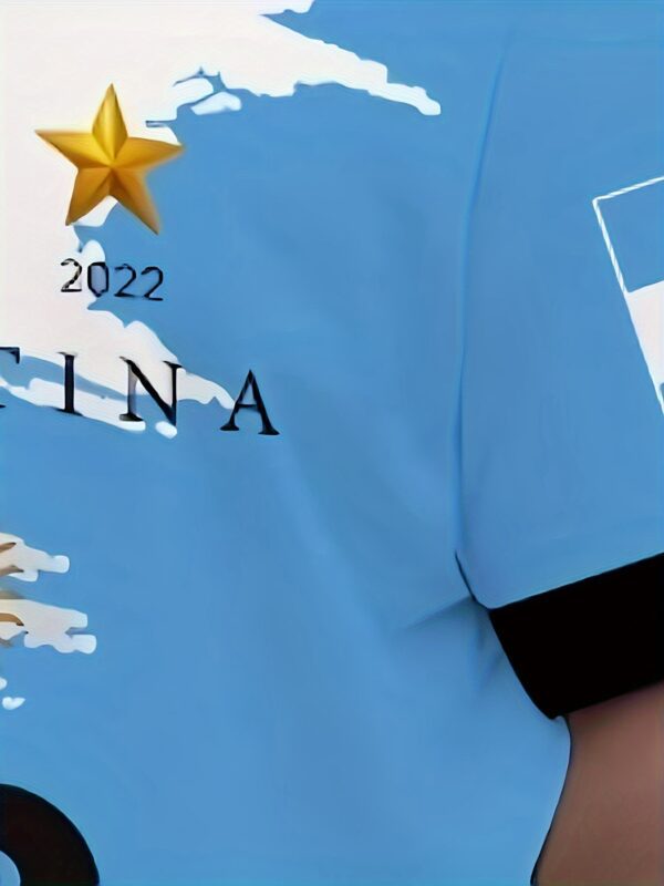 Men's Heavyweight Argentina National Team Soccer Jersey T-Shirt - Official Sun Emblem & Number 10 Design, White & Blue Contrast, Regular Fit Short Sleeve, Machine Washable, Plus Size Available for Fans & Supporters, Game Day Outfit, Casual Sports Wear, Patriotic Design, Classic Round Neck, Highquality Print, Durable Fabric, Supporter Shirt, Football Enthusiasts, Sports Collectors, PLUS SIZE