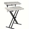 Pro Series Portable 2-Tier Double Keyboard Stand with Locking Straps, Adjustable Height & Angle, Sturdy X-Frame Design - Heavy-Duty Black Iron Construction for Stage, Studio, Home Use - Secure Keyboard Holder & Durable Music Equipment Setup, Studio Furniture, Locking Mechanism