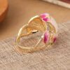 product-open-2024-09-30-1727681590478-61381fb7432842fea63682fa14a53015-goods Elegant Vintage-Inspired Enamel Ring with Synthetic Opal - Noble Golden Plated, Pink Floral Accents, Perfect for Holiday Parties & Daily Wear, Unique Gift Idea, Holiday Accessory|Elegant Enamel Ring|Detailed Craftsmanship, Christmas Jewelry