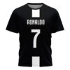Men's Custom Ronaldo #7 Soccer Jersey-like T-Shirt - Personalized Name Option (Add Your Number, Black/Red/White Accent) - Breathable Athletic Tee for Sports, Casual Outfits - Machine Washable Fan Gear Gift for Cristiano Ronaldo Inspired Players