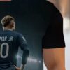 Men's & Women's 3D All-Over Print Soccer Jersey T-Shirt - Neymar Jr. Inspired Design, Lightweight Breathable Polyester for Sports Events, Gym & Casual Wear - Machine Washable Fan Apparel with Stadium Action Graphic