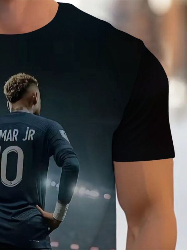 Men's & Women's 3D All-Over Print Soccer Jersey T-Shirt - Neymar Jr. Inspired Design, Lightweight Breathable Polyester for Sports Events, Gym & Casual Wear - Machine Washable Fan Apparel with Stadium Action Graphic