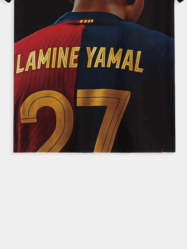product-open-4af00d8909f242c2b00ecf7e7fc0db28-goods Men'S Lamine Yamal Number 27 Soccer Jersey T-Shirt - 100% Polyester Wrinkle-Resistant Loose Fit Breathable Summer Tee with Vibrant Print, Round Neck Casual & Athletic Wear, Sports Fan Apparel, Sporty Design, Wrinkleresistant Fabric