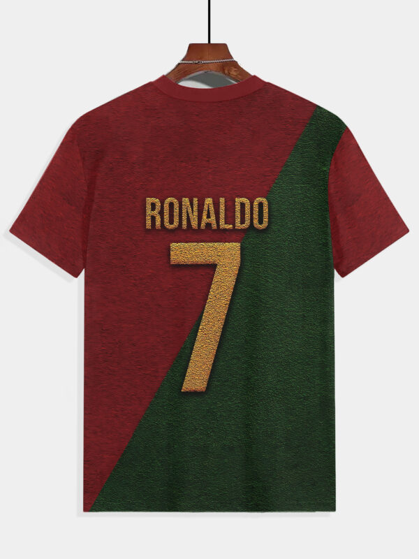 product-open-4b0aba64fa4f40f1bc8049b65ef45482-goods Men's Cristiano Ronaldo CR7 Jersey T-Shirt - Official Soccer Fan Apparel, 100% Polyester, Iconic Number 7 Design with Name Print, Casual Sports Wear for Football Fans & Everyday Use