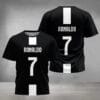 Men's Custom Ronaldo #7 Soccer Jersey-like T-Shirt - Personalized Name Option (Add Your Number, Black/Red/White Accent) - Breathable Athletic Tee for Sports, Casual Outfits - Machine Washable Fan Gear Gift for Cristiano Ronaldo Inspired Players