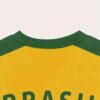 Men'S Brazil Soccer Jersey T-Shirt - Yellow with Green Trim, Breathable Polyester Fabric, Regular Fit, Ideal for Outdoor Activities & Casual Wear, Casual Wear Shirt | Sporty Design | Knit Construction, PLUS SIZE
