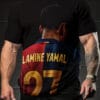 product-open-5760ea93fa8e4e25b7d302377c74f5b5-goods Men'S Lamine Yamal Number 27 Soccer Jersey T-Shirt - 100% Polyester Wrinkle-Resistant Loose Fit Breathable Summer Tee with Vibrant Print, Round Neck Casual & Athletic Wear, Sports Fan Apparel, Sporty Design, Wrinkleresistant Fabric