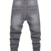 1pc Men's skinny jeans, casual and versatile in American street hip-hop, suitable for daily wear in all seasons