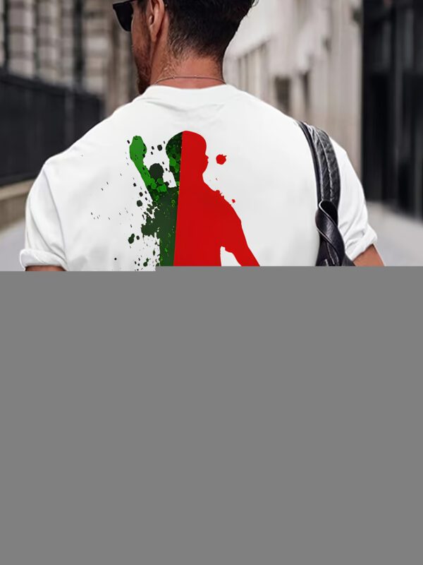 Men's Portugal Football Team Jersey T-Shirt - Cristiano Ronaldo CR7 Inspired Design, Breathable Polyester Knit Fabric, Plus Size Available, Green & Red Soccer Fan Apparel for Sports & Casual Wear, Durable 3D Print Cristiano Ronaldo Action Figure & Portugal Crest, Machine Washable, Regular Fit Short Sleeve, Style Football Fan Outfit, Game Day Shirt, Graffiti Print Design, PLUS SIZE