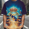 Men'S Soccer T-Shirt - Official RM Badge Graphic Tee, Lightweight Breathable Athletic Shirt for Training, Matches & Casual Wear - Ideal Gift for Madrid Fans, Soccer Jersey, Sports Apparel, Sporty Design, Durable Material, Fan Merchandise, Sports Enthusiasts, Match Day Outfit, Loose Fit Tee, Highquality Print, Football Jersey, Football Supporters