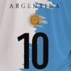 Men's Heavyweight Argentina National Team Soccer Jersey T-Shirt - Official Sun Emblem & Number 10 Design, White & Blue Contrast, Regular Fit Short Sleeve, Machine Washable, Plus Size Available for Fans & Supporters, Game Day Outfit, Casual Sports Wear, Patriotic Design, Classic Round Neck, Highquality Print, Durable Fabric, Supporter Shirt, Football Enthusiasts, Sports Collectors, PLUS SIZE