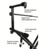 Pro Series Portable 2-Tier Double Keyboard Stand with Locking Straps, Adjustable Height & Angle, Sturdy X-Frame Design - Heavy-Duty Black Iron Construction for Stage, Studio, Home Use - Secure Keyboard Holder & Durable Music Equipment Setup, Studio Furniture, Locking Mechanism
