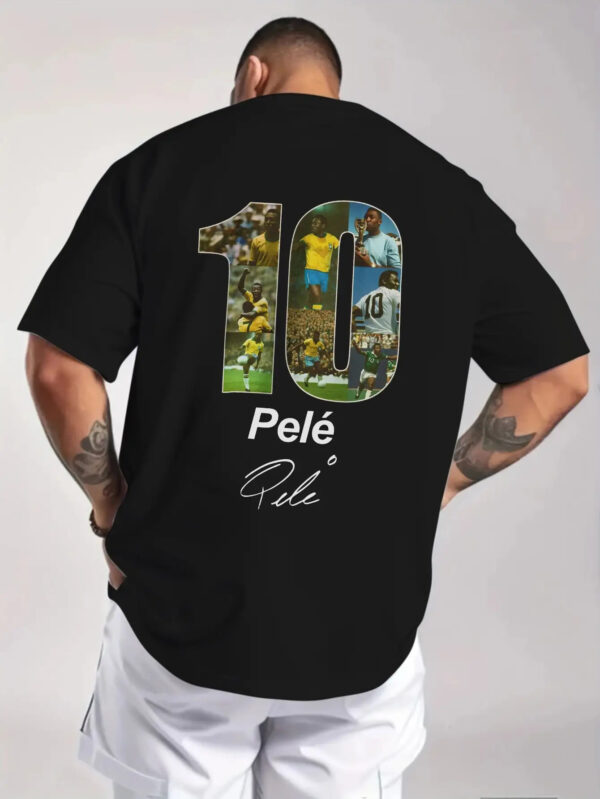 product-open-a753f6fdbfa647519911210f0865771c-goods Men's Brazilian Football Star Graphic T-Shirt - Neymar, Pele & Ronaldo Action Print, Number 10 Jersey Design, Olive Green with "PELO" Lettering, Breathable Medium Stretch Fabric, Casual Sports Fan Apparel for Soccer Enthusiasts, PLUS SIZE