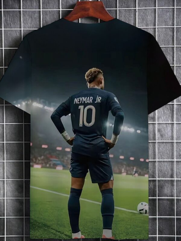 Men's & Women's 3D All-Over Print Soccer Jersey T-Shirt - Neymar Jr. Inspired Design, Lightweight Breathable Polyester for Sports Events, Gym & Casual Wear - Machine Washable Fan Apparel with Stadium Action Graphic