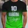 Men'S Maradona Soccer Jersey T-Shirt - Blue & White Casual Summer Tee with "10 Diego Maradona" Print, Breathable Polyester Fabric, Loose Fit for Casual Attire, Machine Washable, Everyday Tshirt | Sporty Design | Comfortable Fit