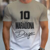 Men'S Maradona Soccer Jersey T-Shirt - Blue & White Casual Summer Tee with "10 Diego Maradona" Print, Breathable Polyester Fabric, Loose Fit for Casual Attire, Machine Washable, Everyday Tshirt | Sporty Design | Comfortable Fit