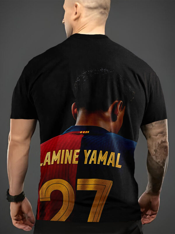 product-open-c33fb7e46e0b40238d29938eab950952-goods Men'S Lamine Yamal Number 27 Soccer Jersey T-Shirt - 100% Polyester Wrinkle-Resistant Loose Fit Breathable Summer Tee with Vibrant Print, Round Neck Casual & Athletic Wear, Sports Fan Apparel, Sporty Design, Wrinkleresistant Fabric